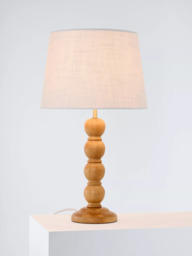 Laura Ashley Maria Wooden Table Lamp, Natural Oak