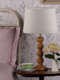Laura Ashley Maria Wooden Table Lamp, Natural Oak - thumbnail 2