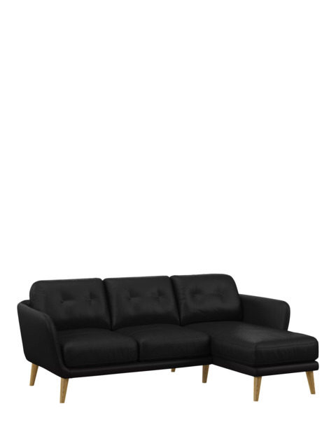 John Lewis Arlo RHF Chaise Leather Sofa, Light Leg - image 1