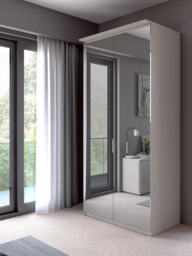 John Lewis Elstra 100cm Wardrobe with Mirrored Hinged Doors - thumbnail 2