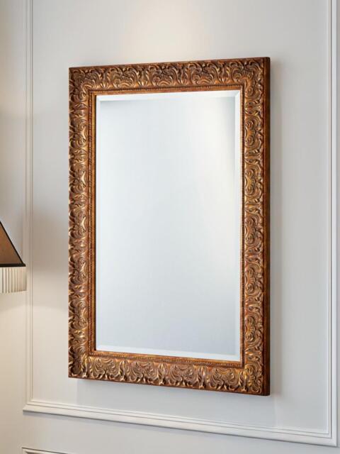 Yearn Carved Rectangular Wall Mirror, Gold