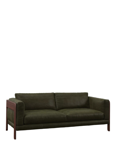 John Lewis Nest Grand 4 Seater Leather Sofa, Dark Leg - image 1