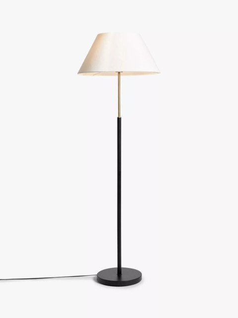 John Lewis Tapered Shade Floor Lamp, Black/Brass - image 1