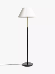 John Lewis Tapered Shade Floor Lamp, Black/Brass - thumbnail 3