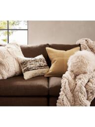 Pottery Barn Pieced Suede Cushion Cover - thumbnail 6