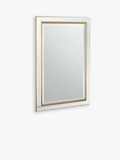 Yearn Bevelled Glass Edge Rectangular Wall Mirror, Gold - image 1