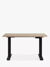 Bisley Sit/Stand Desk, 120cm, Oak Laminate/Black - thumbnail 1