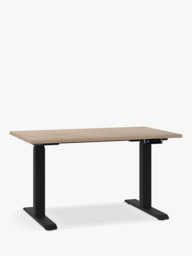 Bisley Sit/Stand Desk, 120cm, Oak Laminate/Black - thumbnail 2