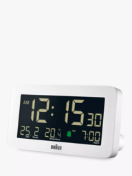 Braun BC10 Temperature & Date Digital Alarm Clock, White - thumbnail 4