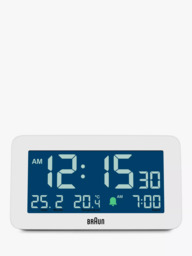 Braun BC10 Temperature & Date Digital Alarm Clock, White - thumbnail 2
