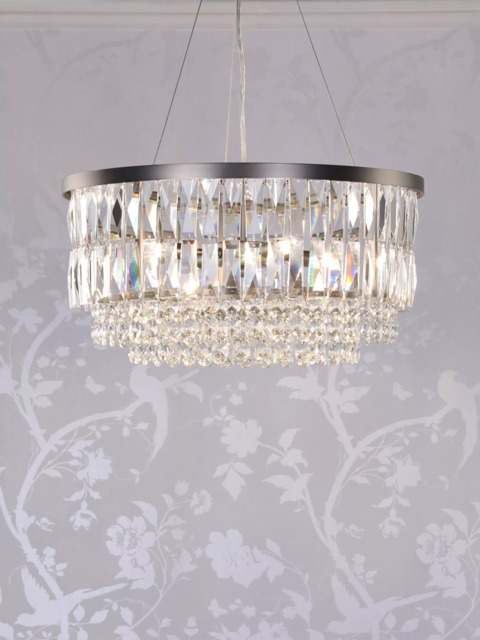 Laura Ashley Rhosill 4 Light Grand Chandelier, Pewter - image 1
