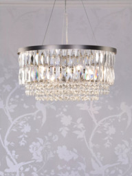 Laura Ashley Rhosill 4 Light Grand Chandelier, Pewter - thumbnail 1