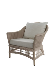 Laura Ashley Carrdale Woven Rattan Garden Lounge Chair, Barley - thumbnail 1
