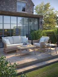 Laura Ashley Carrdale Woven Rattan Garden Lounge Chair, Barley - thumbnail 2
