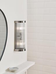 John Lewis Boston Ribbed Glass Bathroom Wall Light - thumbnail 2