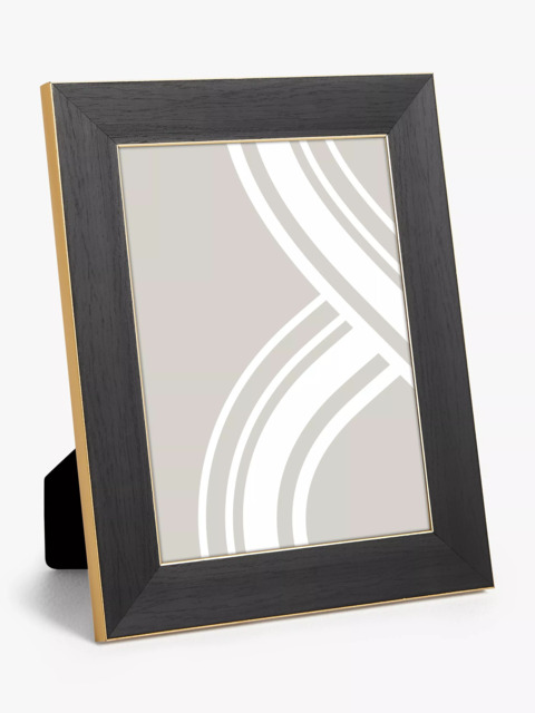 John Lewis Flat Wood-Effect Photo Frame, Black/Gold - image 1