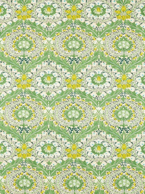 Morris & Co. Ben Pentreath Merton Made to Measure Curtains or Roman Blind, Leaf Green/Sky - image 1