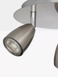 John Lewis Thea GU10 LED 3 Spotlight Ceiling Plate, Chrome - thumbnail 5
