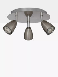 John Lewis Thea GU10 LED 3 Spotlight Ceiling Plate, Chrome - thumbnail 3