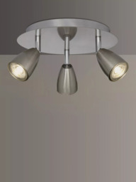 John Lewis Thea GU10 LED 3 Spotlight Ceiling Plate, Chrome - thumbnail 1