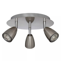John Lewis Thea GU10 LED 3 Spotlight Ceiling Plate, Chrome - thumbnail 4