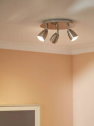 John Lewis Thea GU10 LED 3 Spotlight Ceiling Plate, Chrome - thumbnail 2