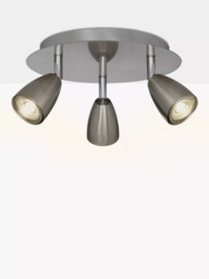 John Lewis Thea GU10 LED 3 Spotlight Ceiling Plate, Chrome - thumbnail 6