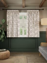 John Lewis Cuckmere Embroidery Pair Blackout Lined Multiway Header Curtains, Burnt Umber - thumbnail 5