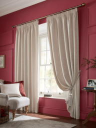 Laura Ashley Whinfell Pair Lined Pencil Pleat Curtains, Natural