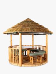 Breeze House Savannah Signature Cape Reed Thatch Roof Circular Gazebo, FSC-Certified (Scandinavian Redwood) - thumbnail 3