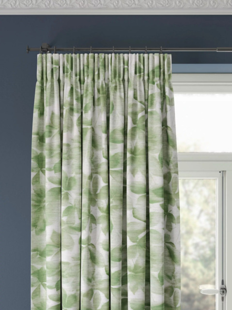 Harlequin Grounded Green Pair Lined Pencil Pleat Curtains, Green - image 1