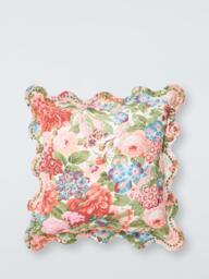 John Lewis x Sanderson Boxwood Cushion, Avocado/Pink - thumbnail 1