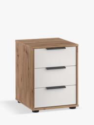 John Lewis Osaka 3 Glass Drawer Bedside Table