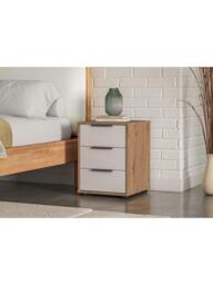 John Lewis Osaka 3 Glass Drawer Bedside Table - thumbnail 2