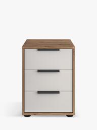 John Lewis Osaka 3 Glass Drawer Bedside Table - thumbnail 3