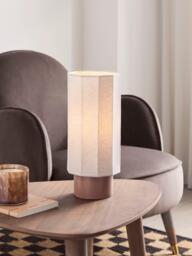 John Lewis Deca Ceramic Base Table Lamp, Natural Linen - thumbnail 2
