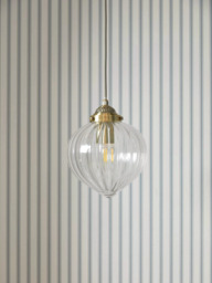Laura Ashley Whitham Fluted Glass Ceiling Pendant Light, Antique Brass - thumbnail 5
