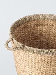 John Lewis Seagrass Rim Bulrush Round Storage Basket, Natural - thumbnail 3