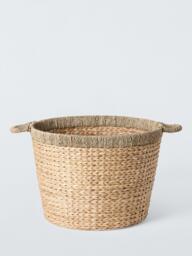 John Lewis Seagrass Rim Bulrush Round Storage Basket, Natural - thumbnail 2