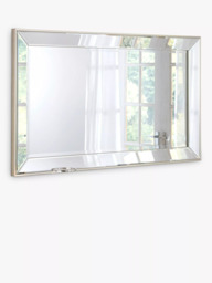 Yearn Contemporary Bevelled Glass Rectangular Wall Mirror, Champagne - thumbnail 2