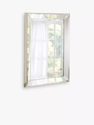 Yearn Contemporary Bevelled Glass Rectangular Wall Mirror, Champagne - thumbnail 3