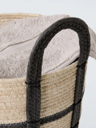 John Lewis Maize Storage Basket, Set of 3, Natural/Black - thumbnail 3