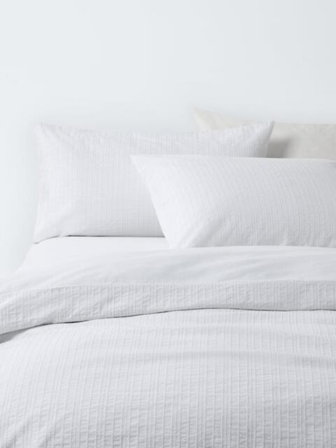 John Lewis Salcombe Pure Cotton Embroidered Percale Duvet Cover Set, White - image 1