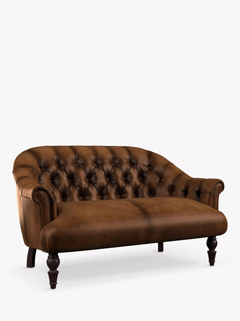 Tetrad Aughton Petite 2 Seater Leather Sofa, Hand Antique Auburn - image 1