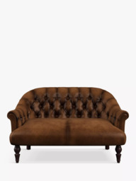 Tetrad Aughton Petite 2 Seater Leather Sofa, Hand Antique Auburn - thumbnail 3