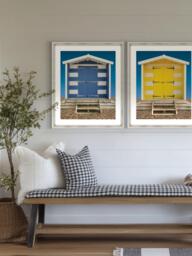 Brookpace Lascelles 'Beach Hut' Framed Print, 66 x 56cm, Blue - thumbnail 2