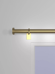 John Lewis Select Eyelet Curtain Pole with Disc Finial, Wall Fix, Dia.25mm - thumbnail 3
