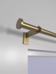 John Lewis Select Eyelet Curtain Pole with Disc Finial, Wall Fix, Dia.25mm - thumbnail 2