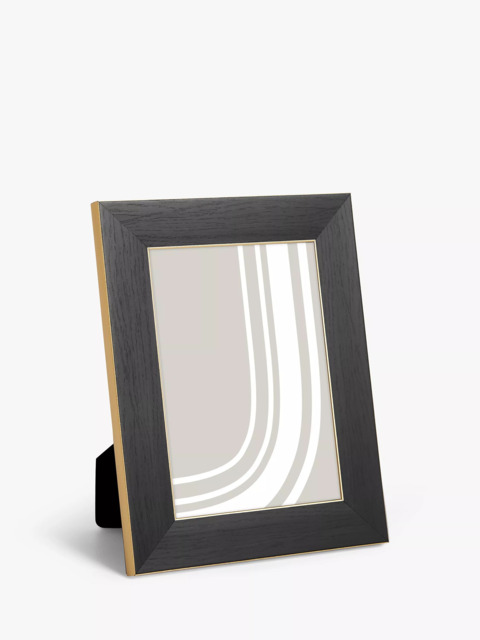 John Lewis Flat Wood-Effect Photo Frame, Black/Gold - image 1