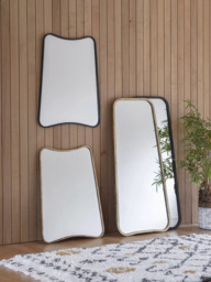 Kurva Curved Metal Corners Rectangular Wall Mirror, 81 x 61cm - thumbnail 2
